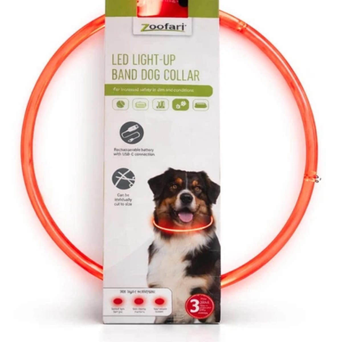 648638722 Світлодіодний (led) нашийник zoofari для собак з usb-зарядкою - зображення 1